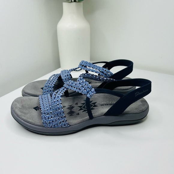 Skechers Blue and Black Strappy Sandals - Picture 3 of 6